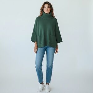 LOFT Turtleneck Dolman Sleeve Sweater Women’s Size M‎ Forest Green